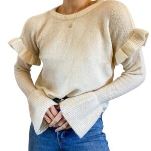 ROMEO & JULIET Cream Sweater Balloon Sleeves size Small